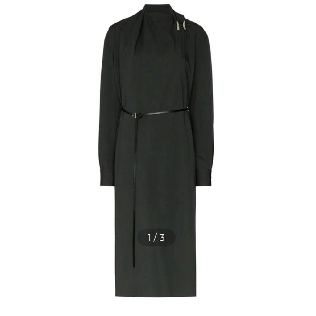 Bottega Veneta 34 Belted Embellished Wool Wrap Dress In Dark Green